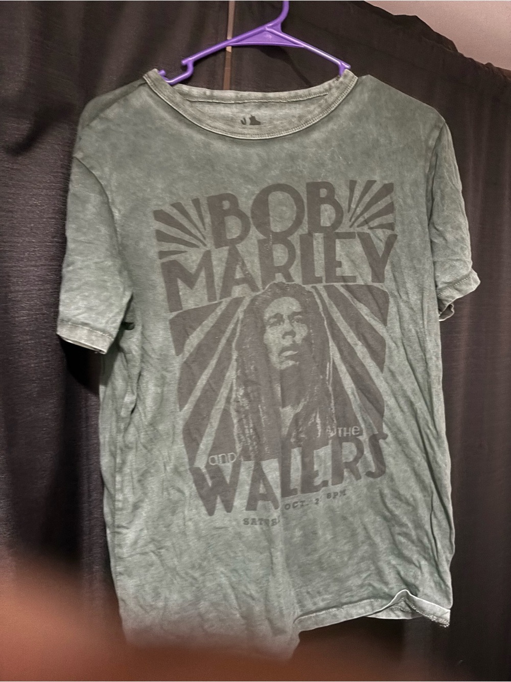 Bob Marley Graphic Tee - Green Vintage Wash Men’s Shirt